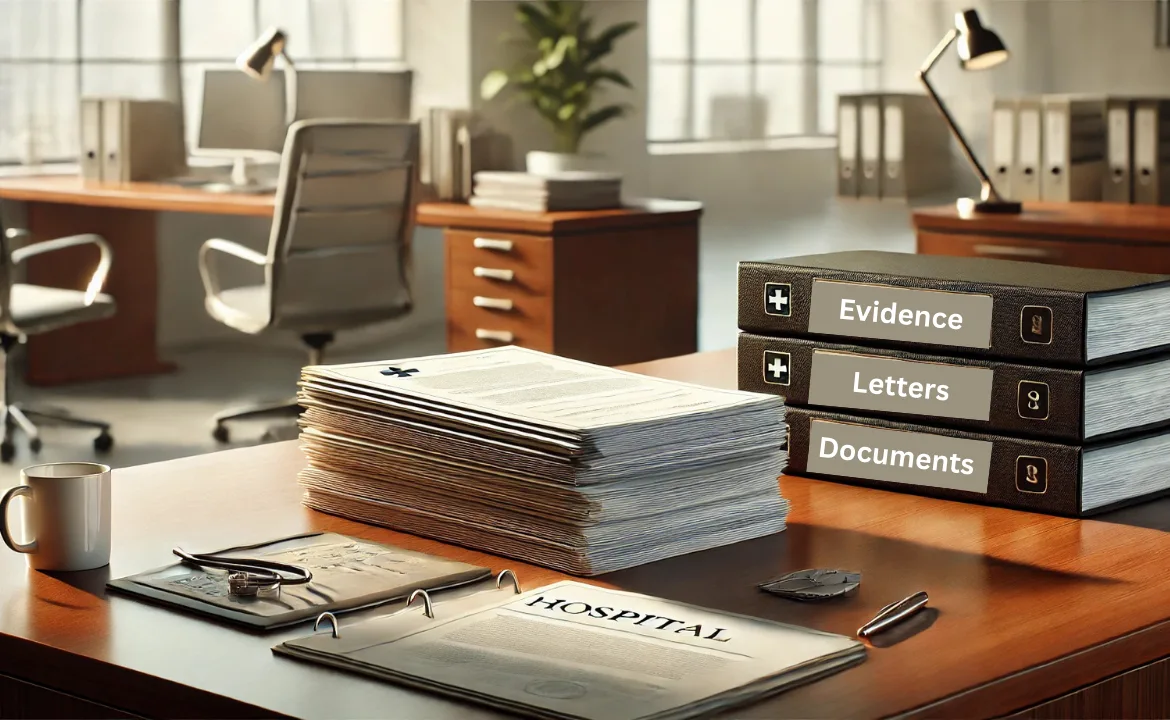 A set of documents in Lawyer office